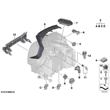 Pièce automobile : Ampoule halogène BMW/H7 - Pièce d'origine BMW63217160781