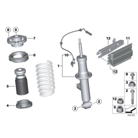 Écrou hexagonal de 10 mm avec rondelle m6x1.00mm 1 pièce - Pièce d'origine BMW MINI 07129904553