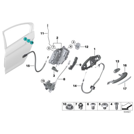 BMW/Écrou hexagonal - Pièce d'origine BMW63259128043