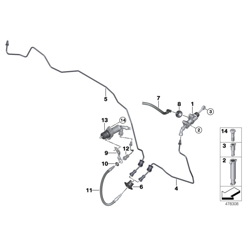 BMW/Tuyau enroulé d'un mètre - Pièce d'origine BMW21521163714