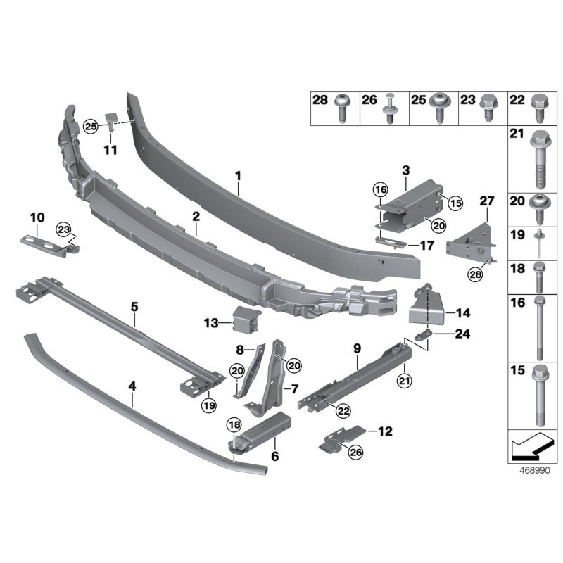 BMW/Amortisseur d'impact supérieur - Pièce d'origine BMW51647301590