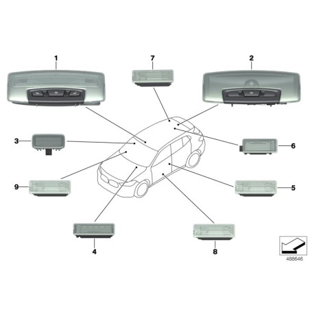 BMW/Éclairage intérieur - Pièce d'origine BMW63319270506