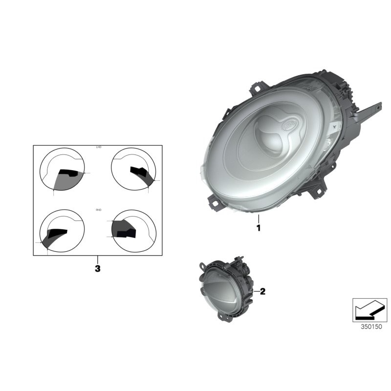 BMW/Feu de brouillard à LED/Feu de stationnement droit - Pièce d'origine BMW63177329172
