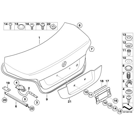 BMW/Support de plaque d'immatriculation - Pièce d'origine BMW51188238061