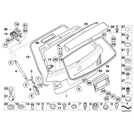 BMW/Support de plaque d'immatriculation - Pièce d'origine BMW51188238061