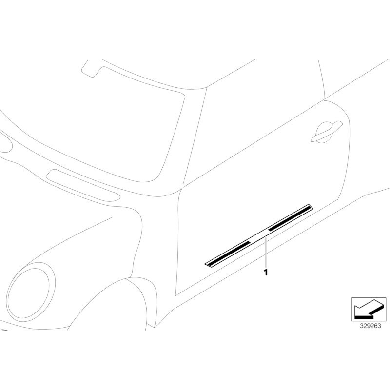 Bande d'entrée de seuil de porte 1 PC - Pièce d'origine MINI 51717200469