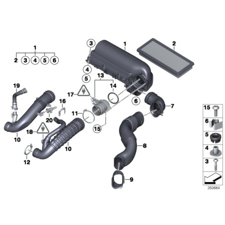 Tuyau de conduite d'air d'admission moteur LCI - Pièce d'origine MINI 13717627502