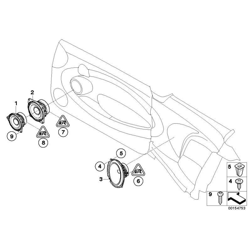 Haut-parleur de gamme moyenne - Pièce d'origine MINI 65133428196