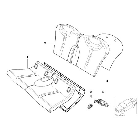 Cache Isofix de siège arrière droit O/S - Pièce d'origine MINI 52207043174