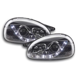 Phare Daylight LED DRL look Opel Corsa B 94-00 chrome