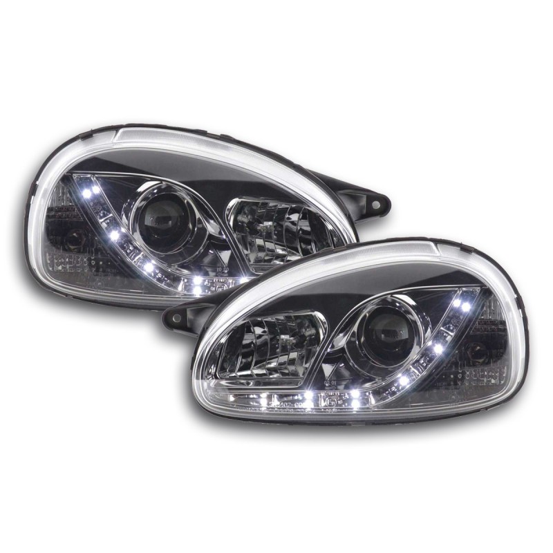 Phare Daylight LED DRL look Opel Corsa B 94-00 chrome
