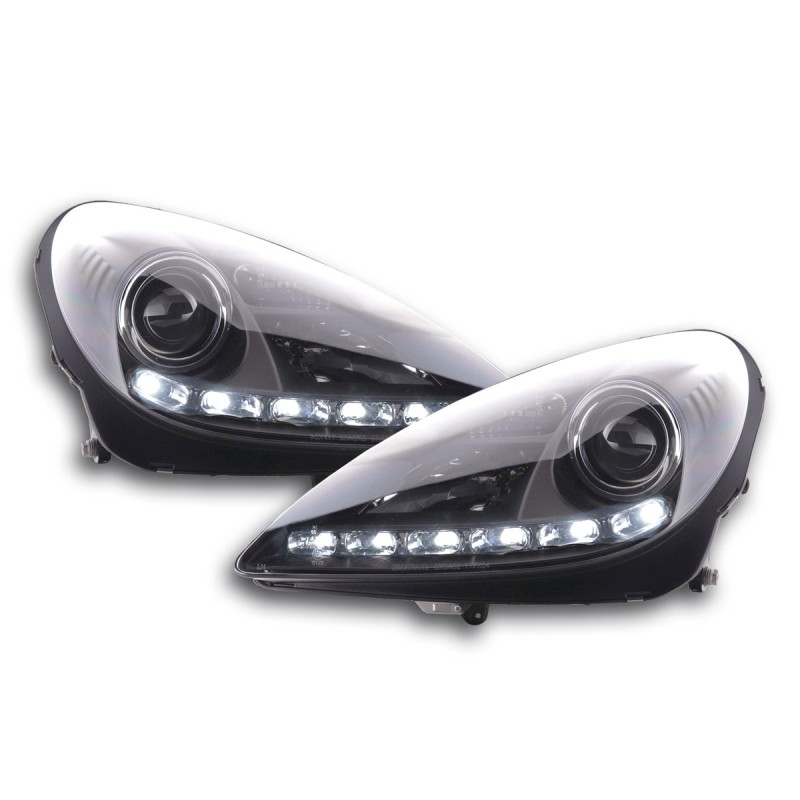 Phares Xenon Daylight LED feux de jour Mercedes SLK R171 noir