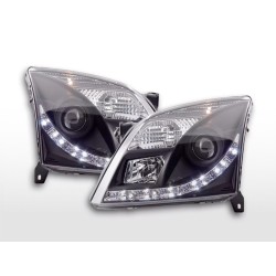 Phare Daylight LED DRL look Opel Vectra C 02-05 noir pour conduite à droite
