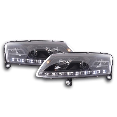 Phare Daylight LED look DRL Audi A6 type 4F 04-08 noir pour conduite à droite Phare Daylight LED look DRL Audi A6 type 4F 04-08 noir pour conduite à droite