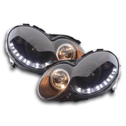 Phare Daylight LED DRL look Mercedes CLK type W209 04-09 noir