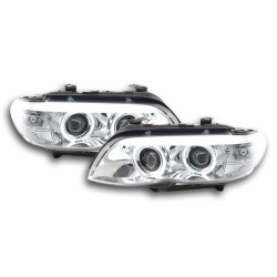 Phares Xenon Daylight LED look DRL BMW X5 E53 03-06 chrome
