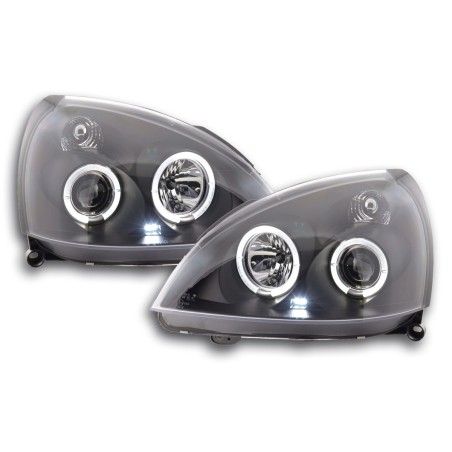 Phares pour Renault Clio 2 3/4/5 portes 01-04 noir Phares pour Renault Clio 2 3/4/5 portes 01-04 noir