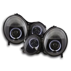 Phare Angel Eye Mercedes Classe E type W210 99-01 noir pour conduite à droite