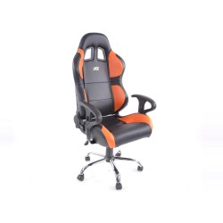 FK siège de sport chaise de bureau pivotante Phoenix noir / orange chaise de direction chaise pivotante chaise de bureau