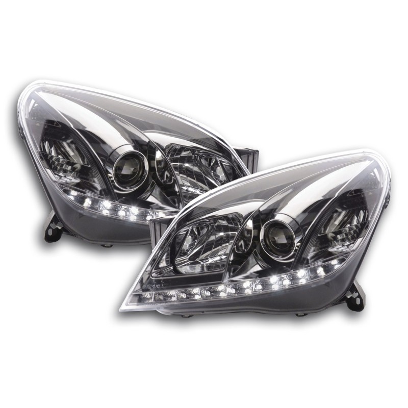 Phare Daylight LED DRL look Opel Astra H chrome