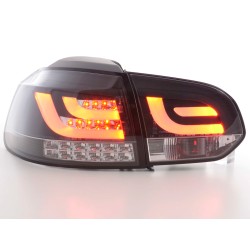 Kit feux arrières LED VW Golf 6 type 1K 2008 à 2012 noir avec clignotants LED
