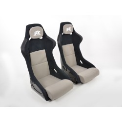 Sièges sport FK Sièges baquets complets pour voiture Ensemble Evolution avec revêtement en fibre de verre brillant