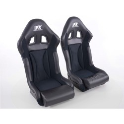 Sièges sport FK Sièges baquets complets pour voiture Set Race 1 avec housse en fibre de verre brillante