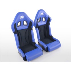 Sièges sport FK Sièges baquets complets pour voiture Set Race 1 avec housse en fibre de verre brillante