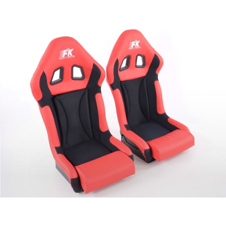 Sièges sport FK Sièges baquets complets pour voiture Set Race 1 avec housse en fibre de verre brillante