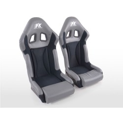 Sièges sport FK Sièges baquets complets pour voiture Set Race 1 avec housse en fibre de verre brillante