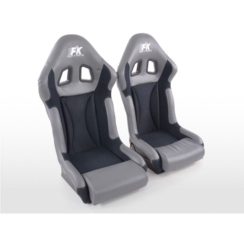 Sièges sport FK Sièges baquets complets pour voiture Set Race 1 avec housse en fibre de verre brillante