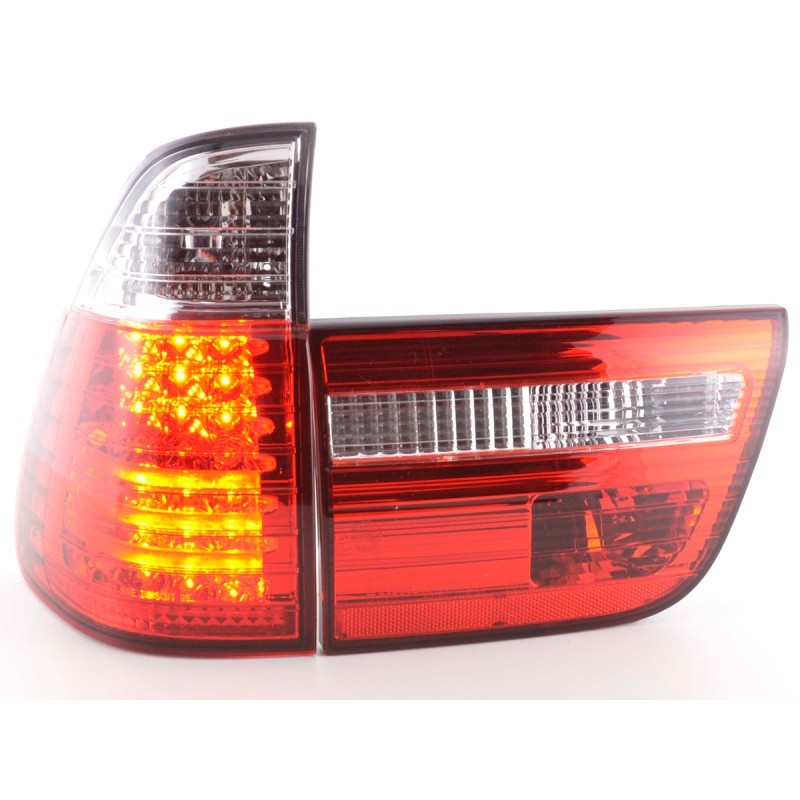 Kit feux arrière à LED BMW X5 type E53 98-02 clair / rouge