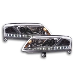 Phare Daylight LED DRL look Audi A6 type 4F 04-08 chrome