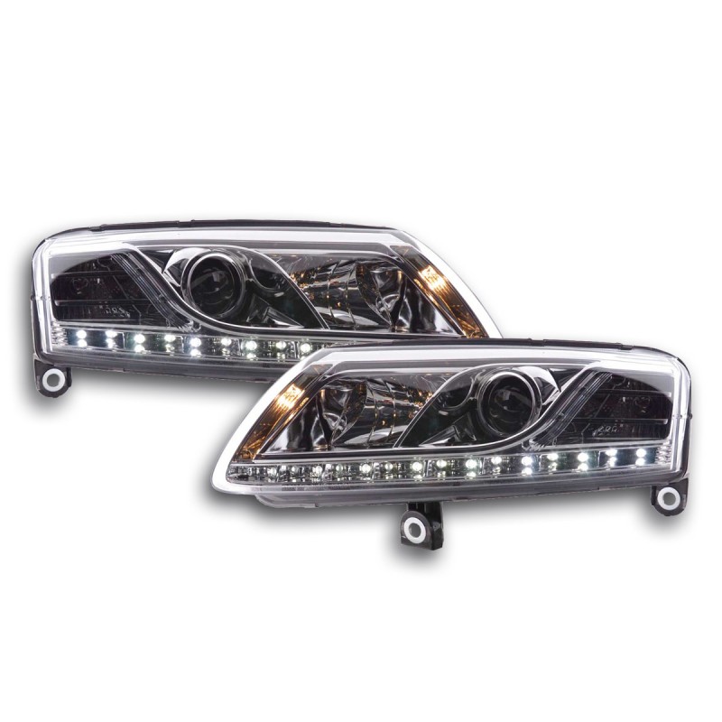 Phare Daylight LED DRL look Audi A6 type 4F 04-08 chrome