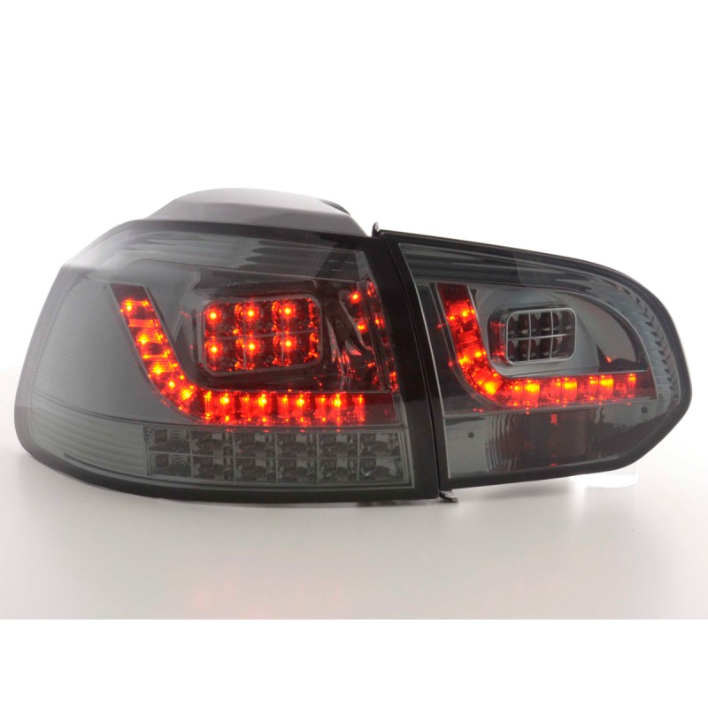 Kit feux arrières LED VW Golf 6 type 1K 2008 à 2012 noir avec clignotants LED