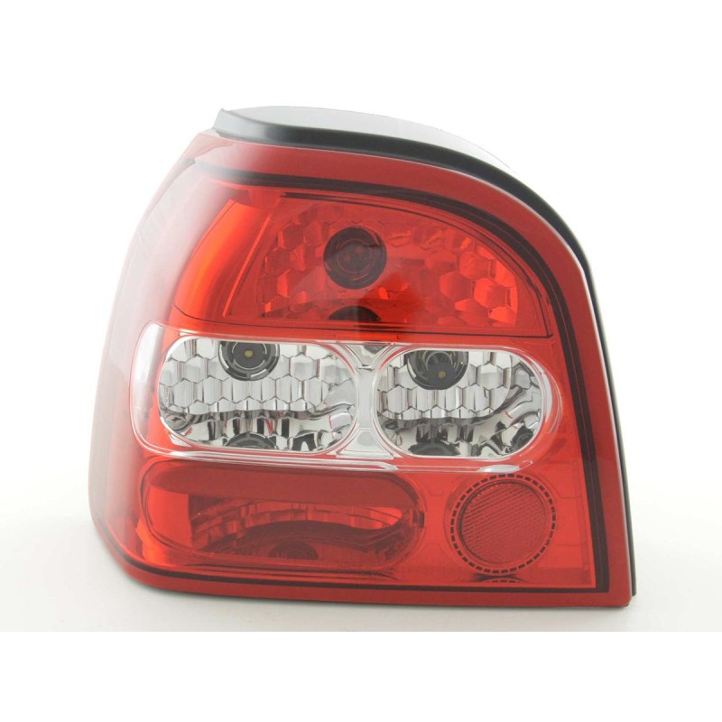 Jeu de feux arrière VW Golf 3 type 1HXO 92-97 blanc / rouge