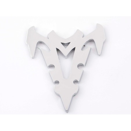 Autocollant chrome 3D Car Logo motif Shogun III 70x82 mm chrome Autocollant chrome 3D Car Logo motif Shogun III 70x82 mm chrome