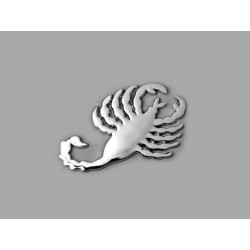 Autocollant chrome autocollant voiture 3D motif Scorpion 75x45 mm chrome
