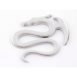 Autocollant chrome 3D Car Logo motif Dragon I 75x62 mm chrome