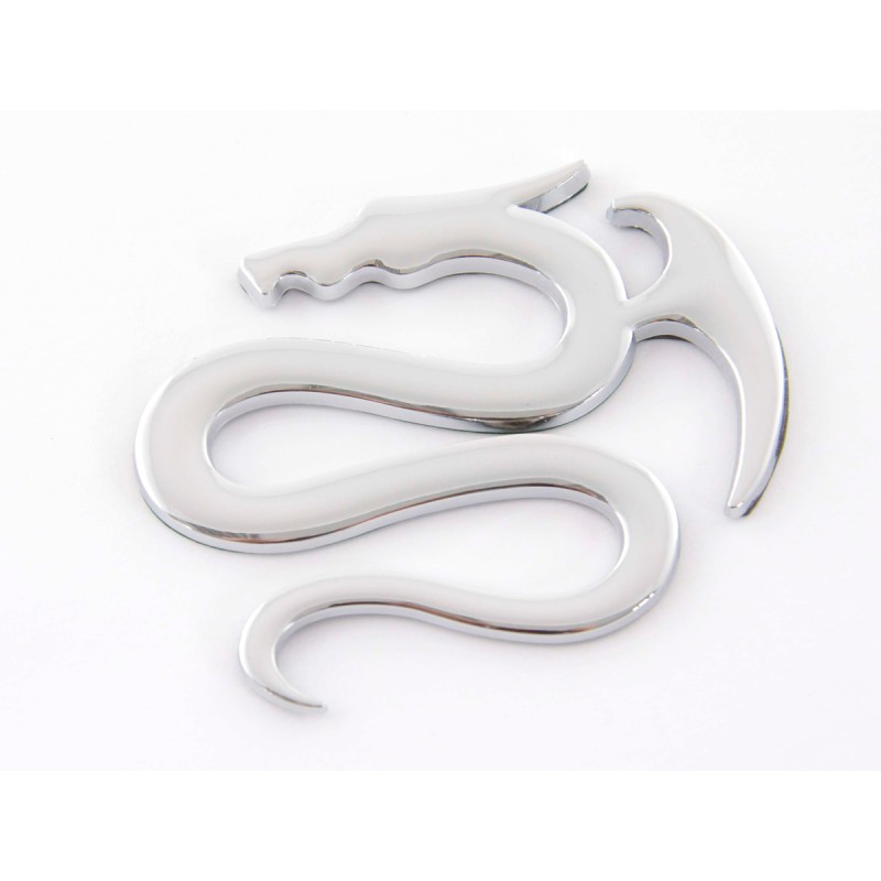 Autocollant chrome 3D Car Logo motif Dragon I 75x62 mm chrome