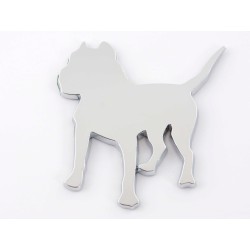 Autocollant chrome 3D Car Logo motif Pbull 85x85 mm chrome