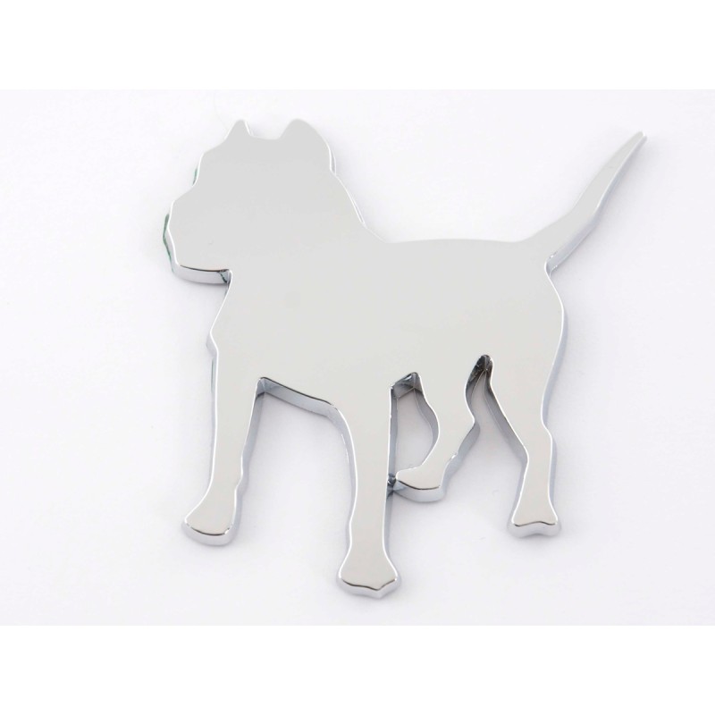 Autocollant chrome 3D Car Logo motif Pbull 85x85 mm chrome