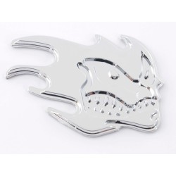 Autocollant chrome motif logo voiture 3D Madface 82x58 mm chrome