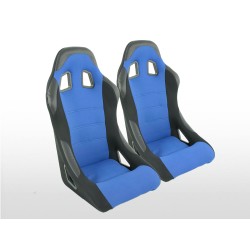 Sièges sport FK Sièges baquets complets pour voiture Set Edition 4 tissu bleu