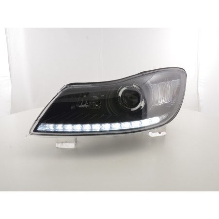 Phares Daylight LED feux de jour Skoda Oktavia à partir de 2009 noir Phares Daylight LED feux de jour Skoda Oktavia à partir de 2009 noir
