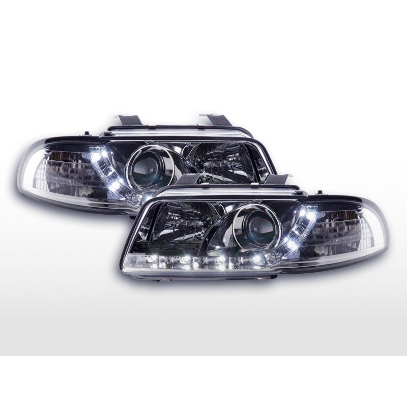 Phare Daylight LED DRL look Audi A4 type B5 95-99 chrome