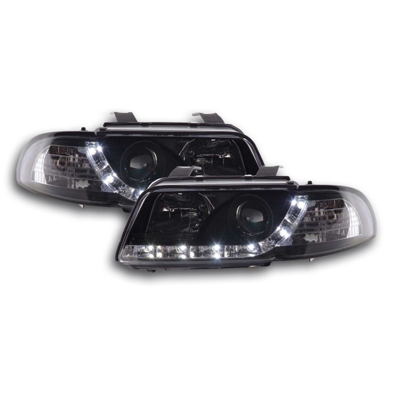 Phare Daylight LED DRL look Audi A4 type B5 95-99 noir