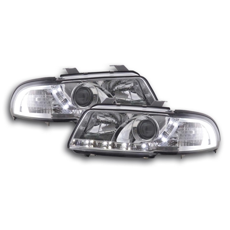 Phare Daylight LED DRL look Audi A4 type B5 99-01 chrome