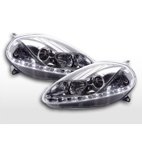 Phare Daylight LED DRL look Fiat Grande Punto type 199 08- chromé