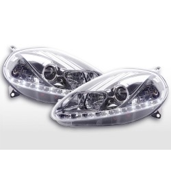 Phare Daylight LED DRL look Fiat Grande Punto type 199 08- chromé